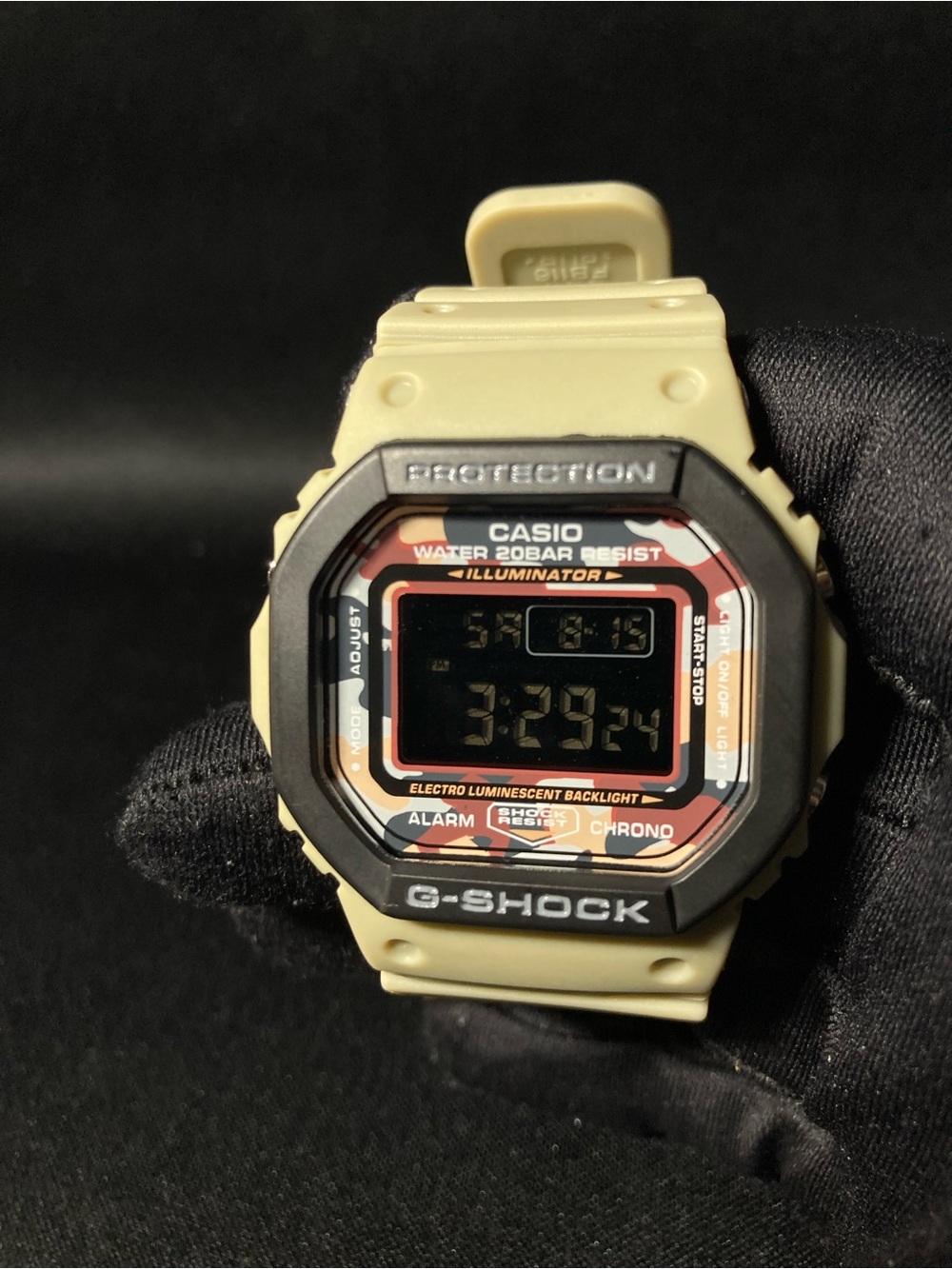 Custom G Shock tan digital model DW5600